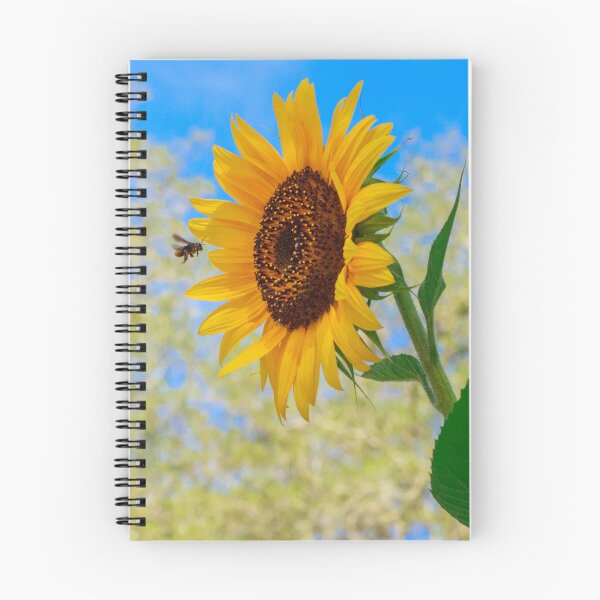 Item preview, Bee Flying into Mammoth Russian Sunflower designed and sold by PhotoArtbyGrace.