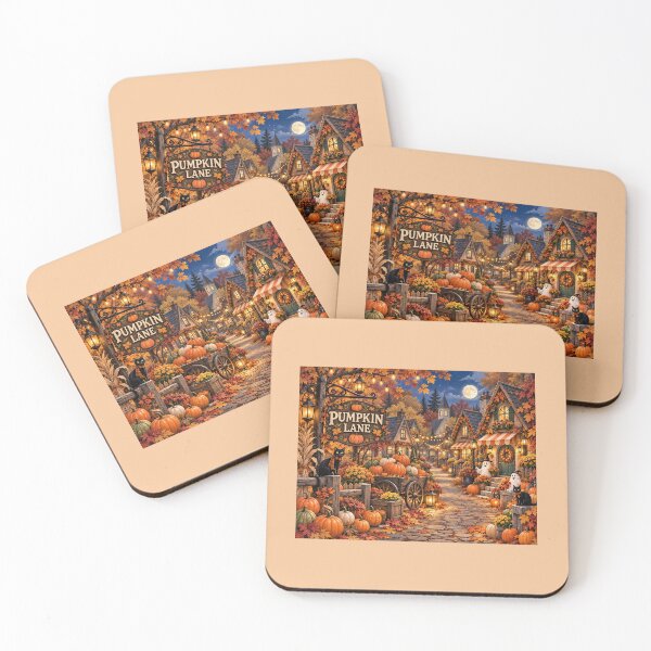 Item preview, Pumpkin Lane — Cozy Halloween Village with Black Cats, Ghosts & Autumn Pumpkins designed and sold by Novel Works Studio.