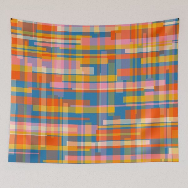 Item preview, Colorful Geometric Deconstructed Plaid Pattern designed and sold by kierkegaard.