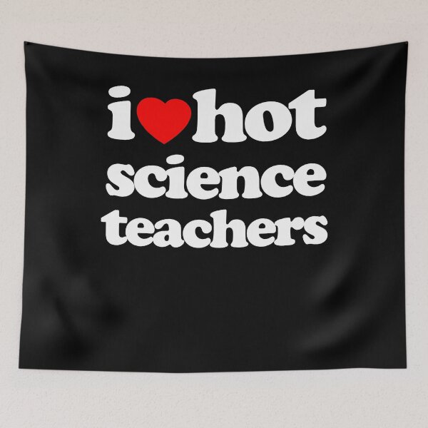 Item preview, I Love Hot Science Teachers STEM Geek Graphic White Text designed and sold by MathWare MathClips.