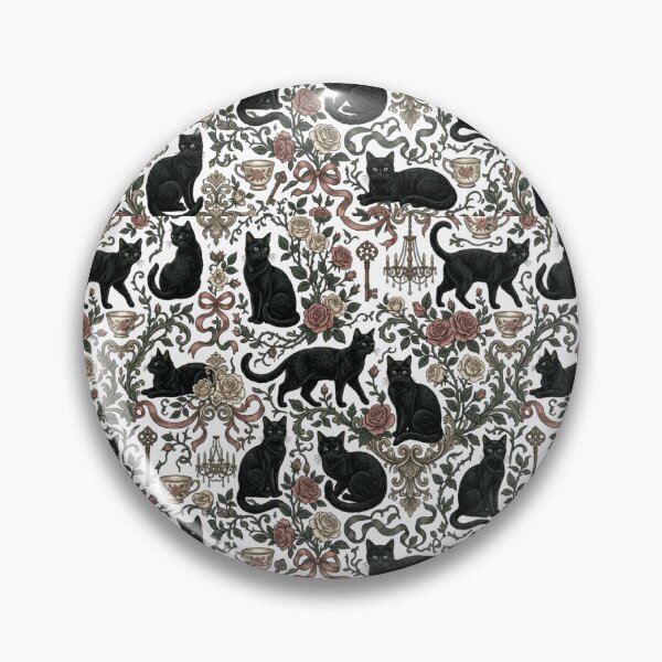 Item preview, Victorian Black Cat Vintage Rose Gothic Pattern Art designed and sold by mood-draftsman.