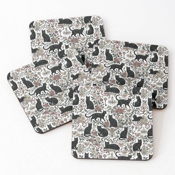 Item preview, Victorian Black Cat Vintage Rose Gothic Pattern Art designed and sold by mood-draftsman.