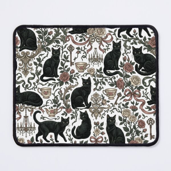 Item preview, Victorian Black Cat Vintage Rose Gothic Pattern Art designed and sold by mood-draftsman.
