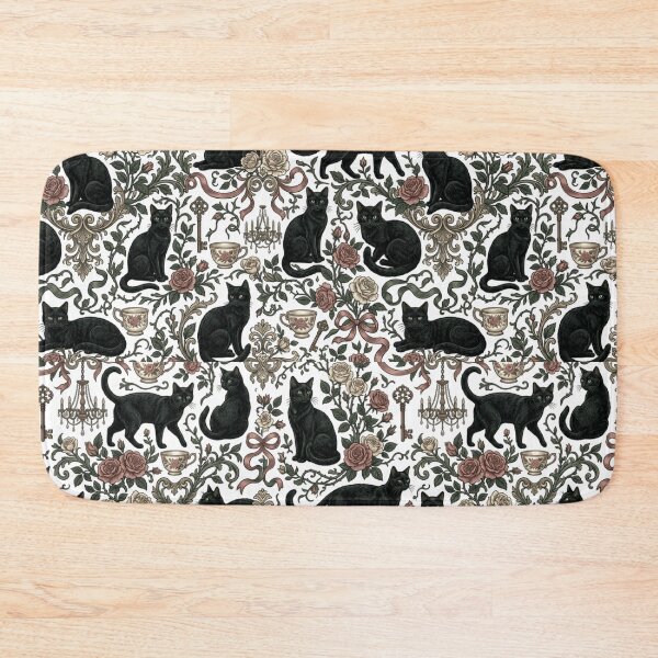 Item preview, Victorian Black Cat Vintage Rose Gothic Pattern Art designed and sold by mood-draftsman.