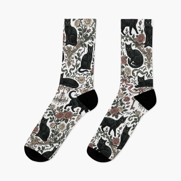 Item preview, Victorian Black Cat Vintage Rose Gothic Pattern Art designed and sold by mood-draftsman.