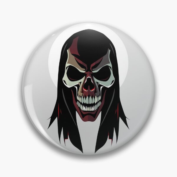 Item preview, Heavy Metal Reaper Skull - Long Hair Gothic Mask Art designed and sold by ERODED SELF.