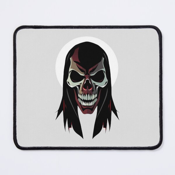 Item preview, Heavy Metal Reaper Skull - Long Hair Gothic Mask Art designed and sold by ERODED SELF.