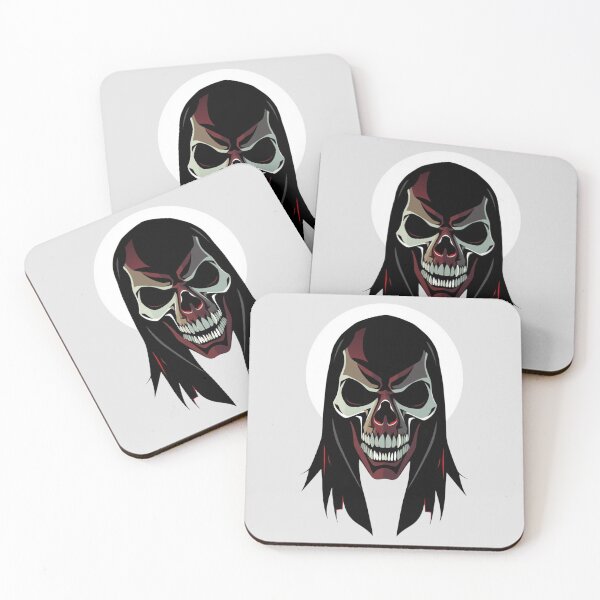 Item preview, Heavy Metal Reaper Skull - Long Hair Gothic Mask Art designed and sold by ERODED SELF.