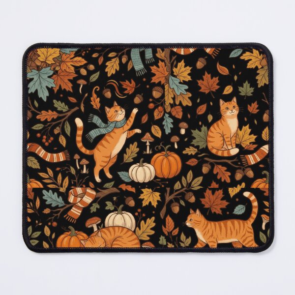 Item preview, Autumn Orange Tabby Cat Fall Pumpkin Scarf Pattern Art designed and sold by mood-draftsman.