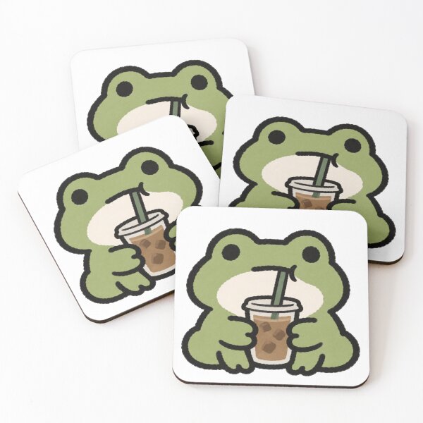Item preview, Frog with Iced Coffee designed and sold by chookiebookie.