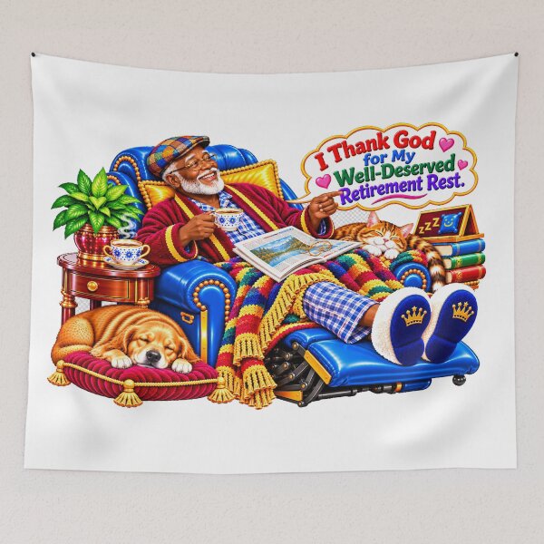 Item preview, Thank God for My Well-Deserved Retirement Rest. designed and sold by New Wave Artworks & Odds &Ends.