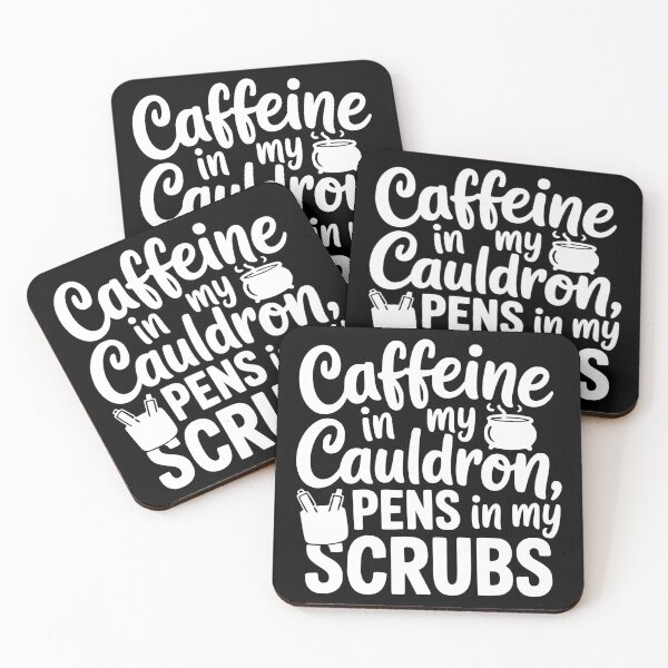 Item preview, Caffeine in My Cauldron, Pens in My Scrubs designed and sold by theartfulaspie.