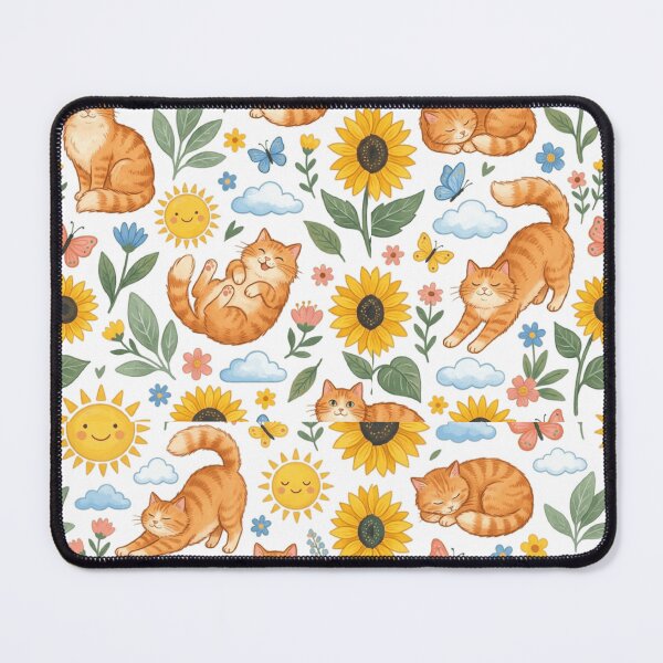 Item preview, Sunny Orange Tabby Cat Sunflower Sunshine Pattern Art designed and sold by mood-draftsman.