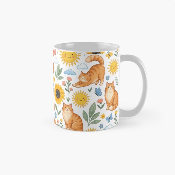 Item preview, Sunny Orange Tabby Cat Sunflower Sunshine Pattern Art designed and sold by mood-draftsman.