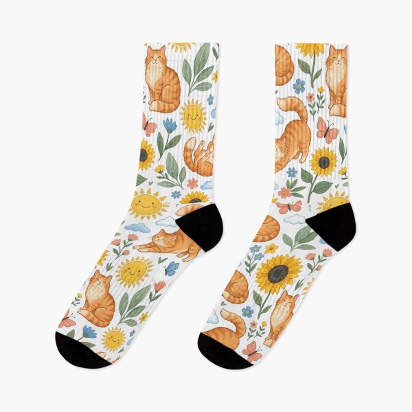 Item preview, Sunny Orange Tabby Cat Sunflower Sunshine Pattern Art designed and sold by mood-draftsman.