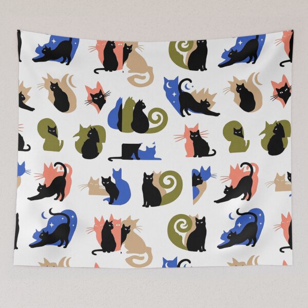 Item preview, Modern Abstract Cat Geometric Color Block Pattern Art designed and sold by mood-draftsman.