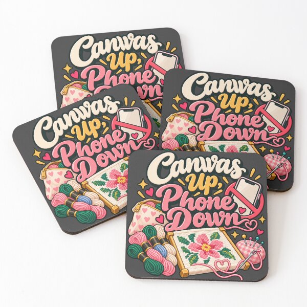 Item preview, Canvas Up Phone Down – Funny Needlepoint Lover Design designed and sold by HGanimeboy.