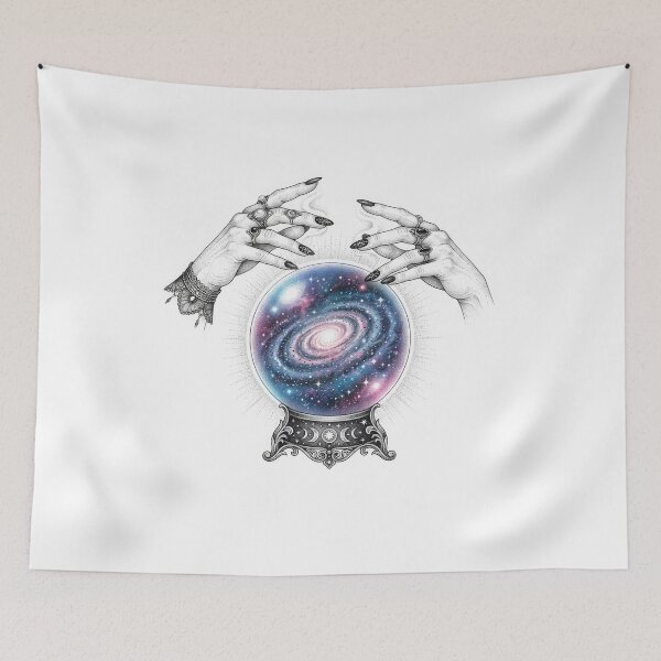 Item preview, Mystical Witch Hands Galaxy Crystal Ball Illustration designed and sold by Rahat3344.