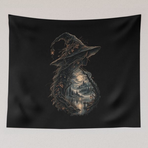 Item preview, Witch of the Moonlit Lake – Gothic Dark Fantasy Design designed and sold by Scarlett-Goods.