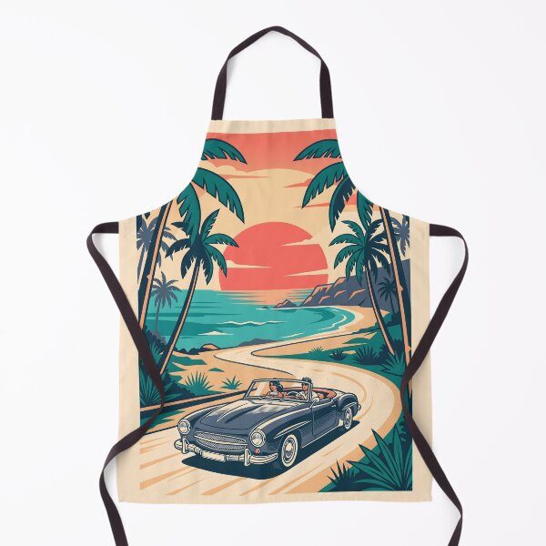 Item preview, Vintage Dark Convertible Driving on Coastal Road – Retro Beach Drive Design designed and sold by Sea Gem.