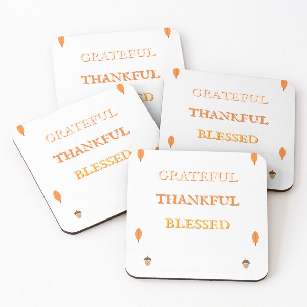 Item preview, Grateful Thankful Blessed - Cute Thanksgiving Design designed and sold by JongoMongo.