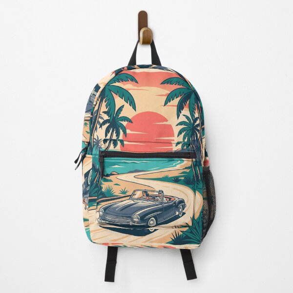 Item preview, Vintage Dark Convertible Driving on Coastal Road – Retro Beach Drive Design designed and sold by Sea Gem.