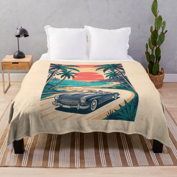 Item preview, Vintage Dark Convertible Driving on Coastal Road – Retro Beach Drive Design designed and sold by Sea Gem.