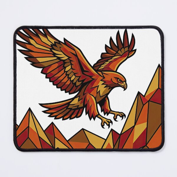 Item preview, Majestic Soaring Eagle Over Geometric Mountain Art designed and sold by Rahat3344.