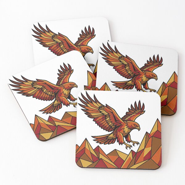 Item preview, Majestic Soaring Eagle Over Geometric Mountain Art designed and sold by Rahat3344.