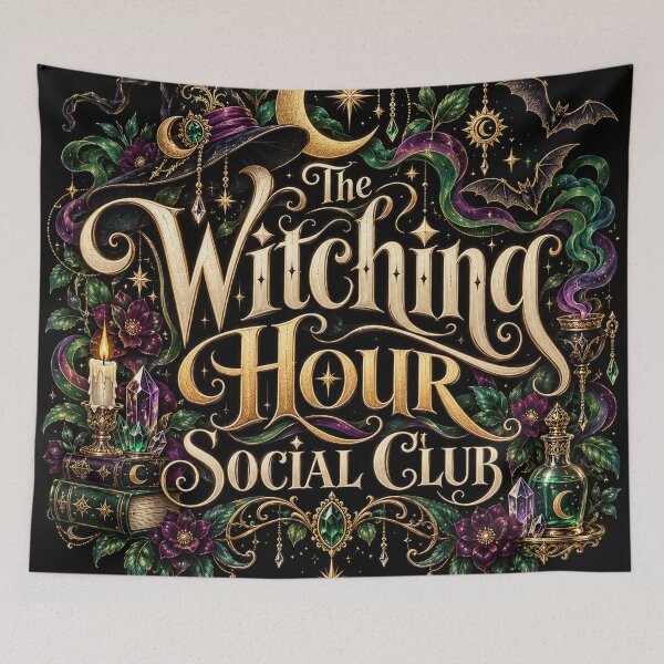 Item preview, The Witching Hour Social Club | Gothic Witch Halloween Magic, Moon & Spellbook Fantasy Design designed and sold by K3DreamKreations .