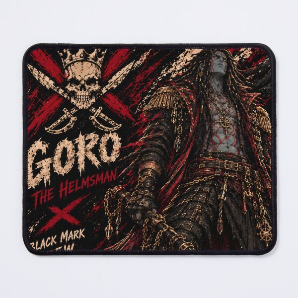 Item preview, Goro Black Mark Crew The Warrior Distressed Anime Pirate Poster designed and sold by Boomaroo.