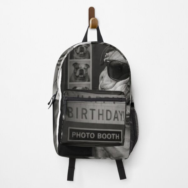 Item preview, Birthday Bulldog Photobooth Aesthetic Happy Birthday Black and White  designed and sold by HYPNK.