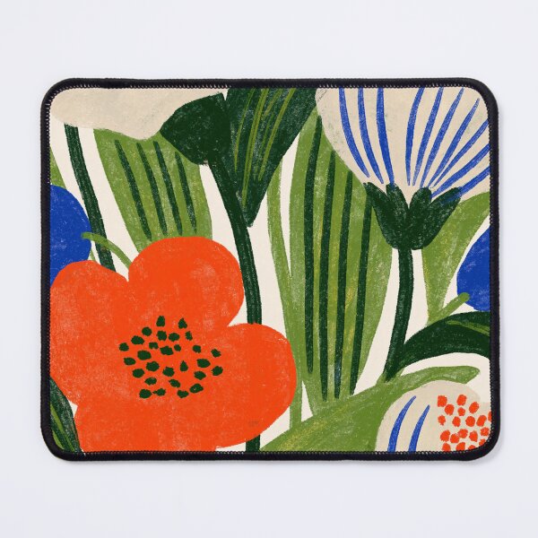 Item preview, Bold Cobalt and Orange Botanical Flowers designed and sold by Nurple Art.