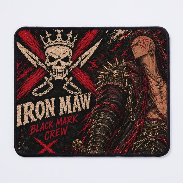 Item preview, Iron Maw Black Mark Crew Distressed Anime Pirate Poster designed and sold by Boomaroo.