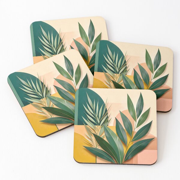 Item preview, Geometric Leaf Composition  designed and sold by Vicky Brago-Mitchell®.