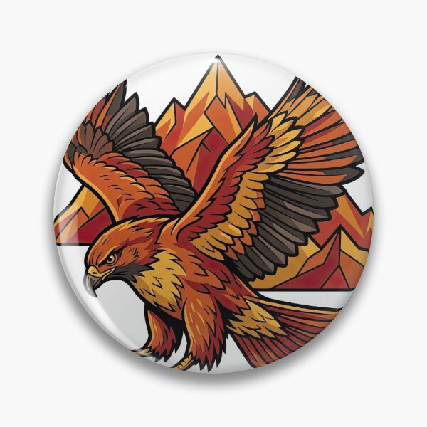 Item preview, Swooping Golden Eagle Mountain Mascot Vector Art designed and sold by Rahat3344.
