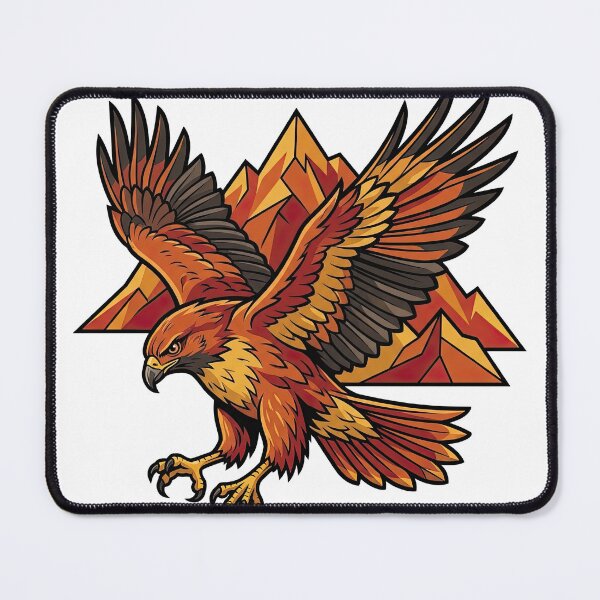Item preview, Swooping Golden Eagle Mountain Mascot Vector Art designed and sold by Rahat3344.