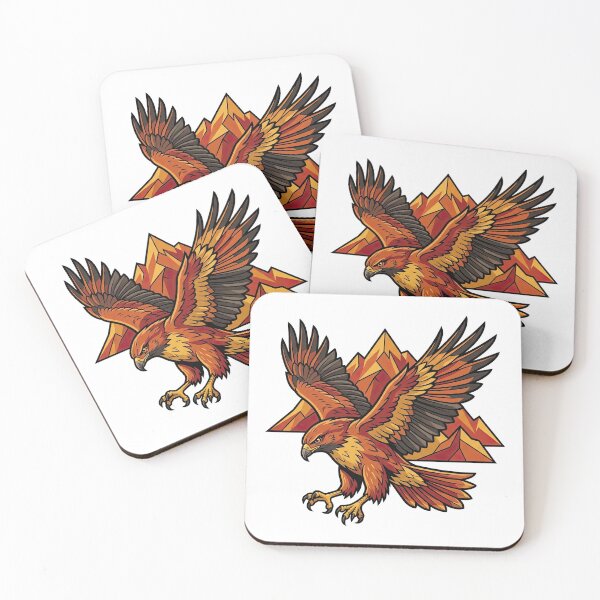 Item preview, Swooping Golden Eagle Mountain Mascot Vector Art designed and sold by Rahat3344.