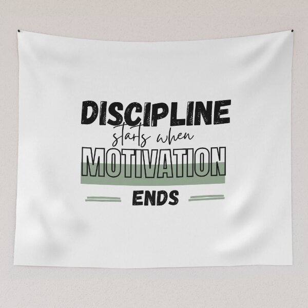 Item preview, Discipline Starts When Motivation Ends Gym Workout Productivity Quote Design designed and sold by Specialdesign10.