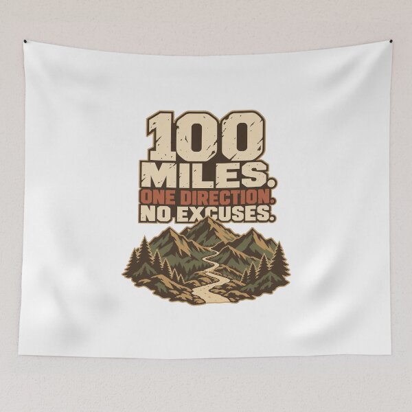 Item preview, 100 Mile Ultramarathon Finisher with Mountain Trail designed and sold by The Junto Shop.