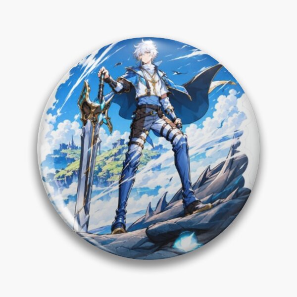 Item preview, Epic Anime Warrior & Dragon Fantasy Sticker designed and sold by MeowLoka ⭐⭐⭐⭐.