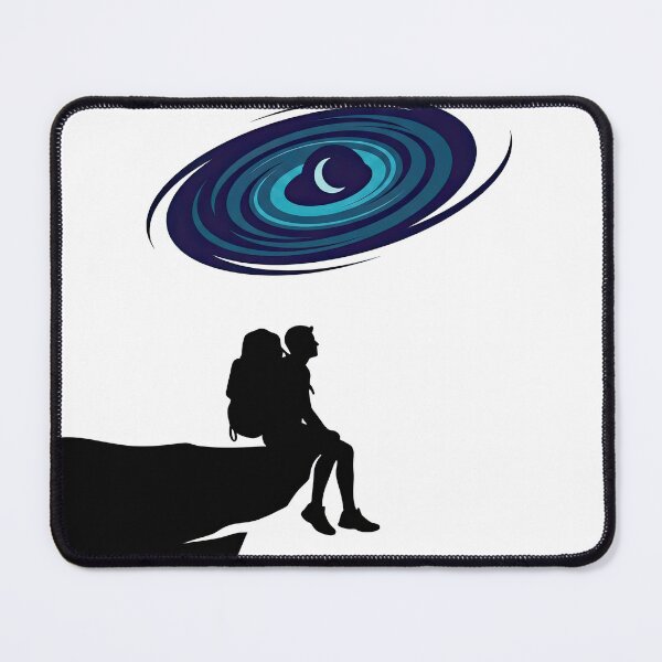 Item preview, Stargazing Backpacker Sitting Under Cosmic Galaxy designed and sold by Rahat3344.