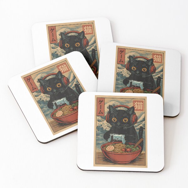 Item preview, Cute Kawaii Gamer Cat Funny Ramen Retro Japanese Cat Gaming designed and sold by serialcarachts.