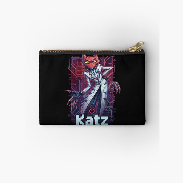Item preview, Cyber Katz Glitch Circuit Cartoon Villain Retro Synthwave Art designed and sold by CuteKats.