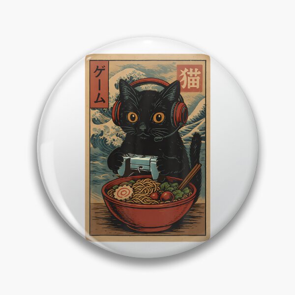 Item preview, Cute Kawaii Gamer Cat Funny Ramen Retro Japanese Cat Gaming designed and sold by serialcarachts.