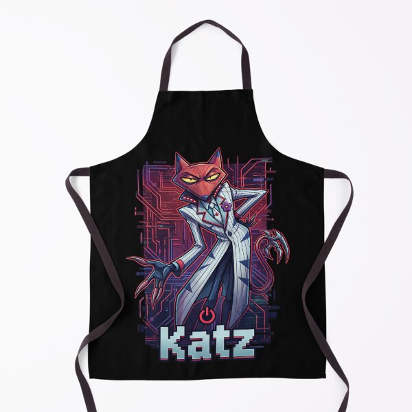 Item preview, Cyber Katz Glitch Circuit Cartoon Villain Retro Synthwave Art designed and sold by CuteKats.