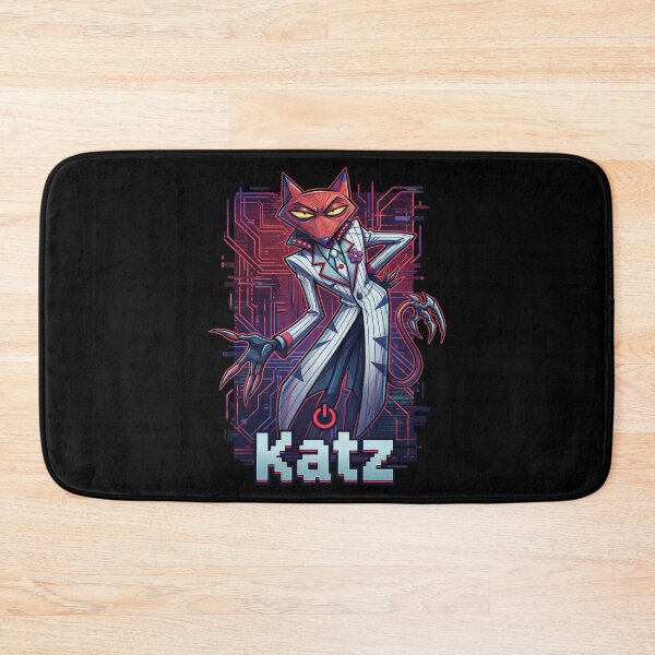 Item preview, Cyber Katz Glitch Circuit Cartoon Villain Retro Synthwave Art designed and sold by CuteKats.