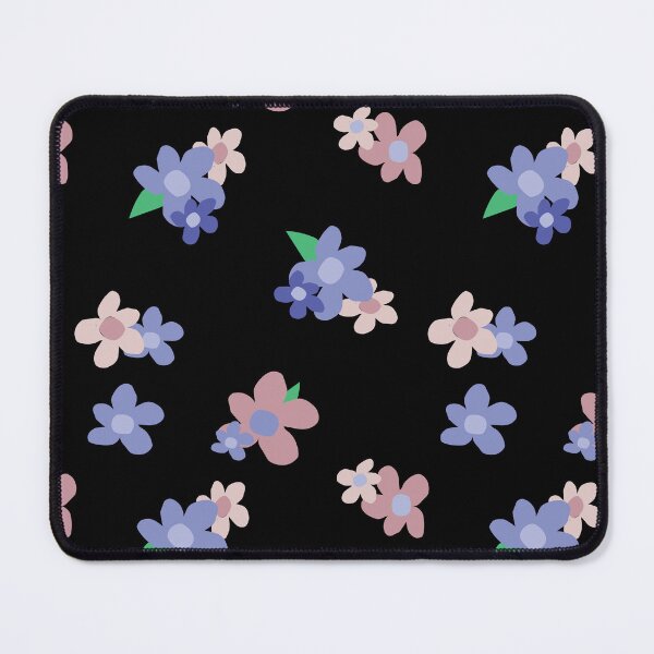 Aperçu de l'œuvre Fleurs roses et violettes sur fond noir créée et vendue par Nana Dancer Designs.