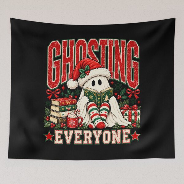 Item preview, Ghosting Everyone Christmas Bookish Ghost Holiday Humor designed and sold by AmiGraph.