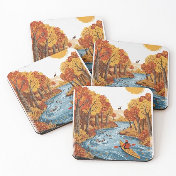 Item preview, Autumn Kayaking Adventure in a Scenic Forest River designed and sold by LavIsInTheAir.